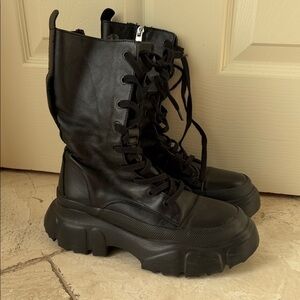 Zara Black Women's Leather Boots 37